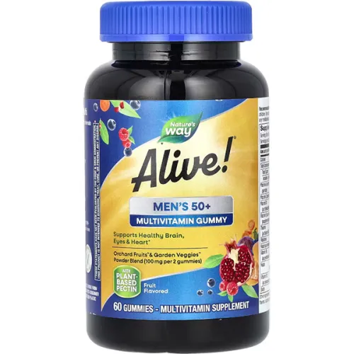 Мультивитаминный жевательный комплекс для мужчин 50+ Nature’s Way Alive! Mens 50+ Gummy Vitamins Multivitamin Supplements