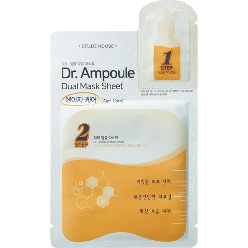 Двухфазная антивозрастная маска для лица Etude House Dr.Ampoule Dual Mask Sheet Age Care, 26 мл.