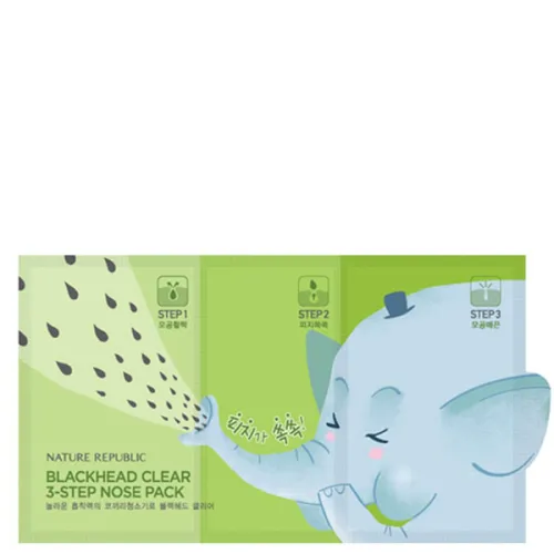 Набор от черных точек Nature Republic Blackhead Clear 3-Step Nose Pack, 6.2 г.