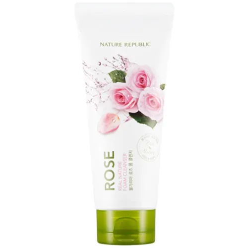 Пенка для умывания Nature Republic Real Nature Rose Foam Cleanser с экстрактом розы, 150 мл.