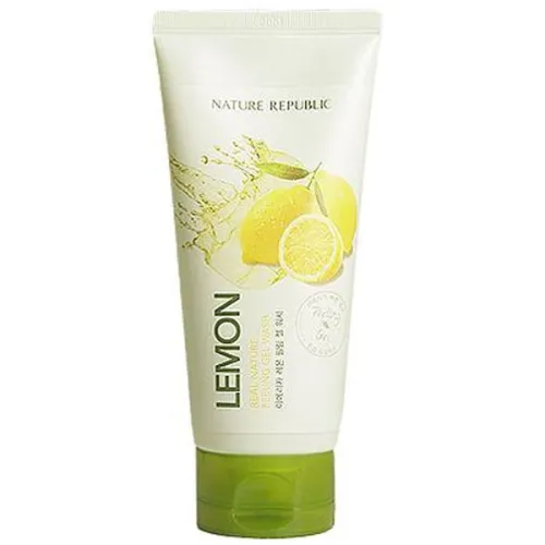 Пилинг-гель для лица Nature Republic Real Nature Lemon Peeling Gel Wash с экстрактом лимона, 120 мл.