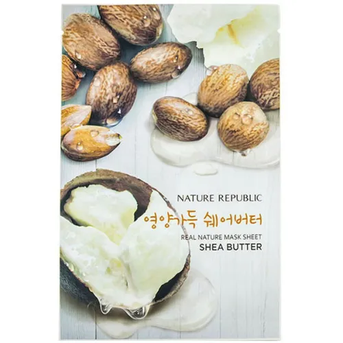 Тканинна маска для обличчя Nature Republic Real Nature Mask Sheet Shea Butter з екстрактом масла ши, 23 г.