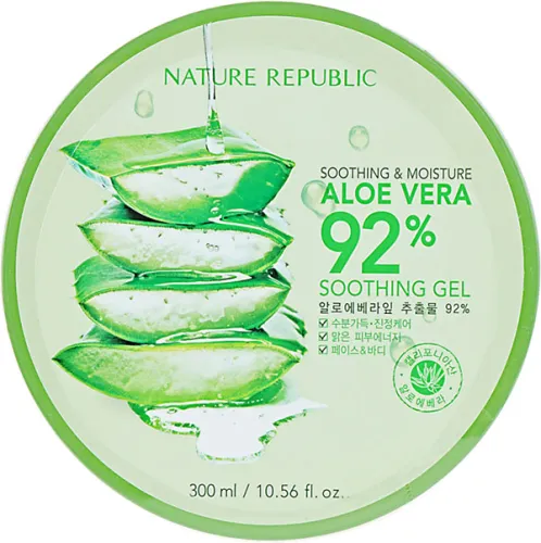 Гель для обличчя та тіла Nature Republic Soothing & Moisture Aloe Vera 92% Soothing Gel з екстрактом алоє вера, 300 мл.