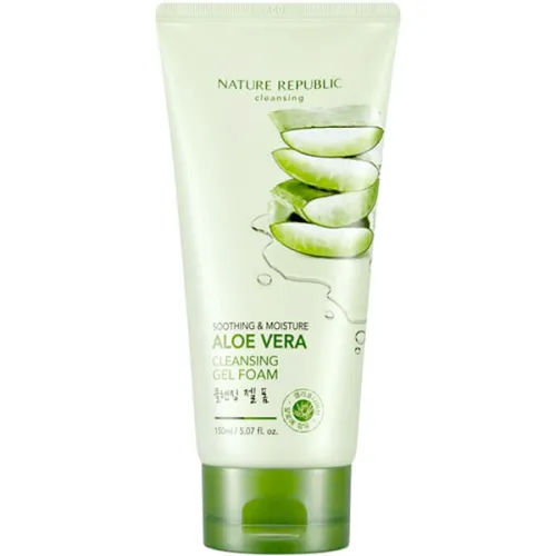Очищающая гель-пенка для лица Nature Republic Soothing & Moisture Aloe Vera Cleansing Gel Foam с экстрактом алоэ вера, 150