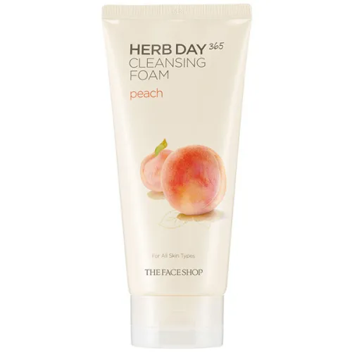 Пенка для умывания The Face Shop Herb Day 365 Cleansing Foam Peach с экстрактом персика, 170 мл.