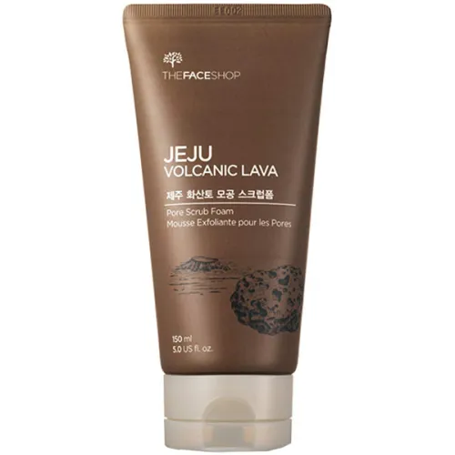 Пенка-скраб для лица The Face Shop Jeju Volcanic Lava Pore Scrub Foam с экстрактом вулканической лавы, 150 мл.
