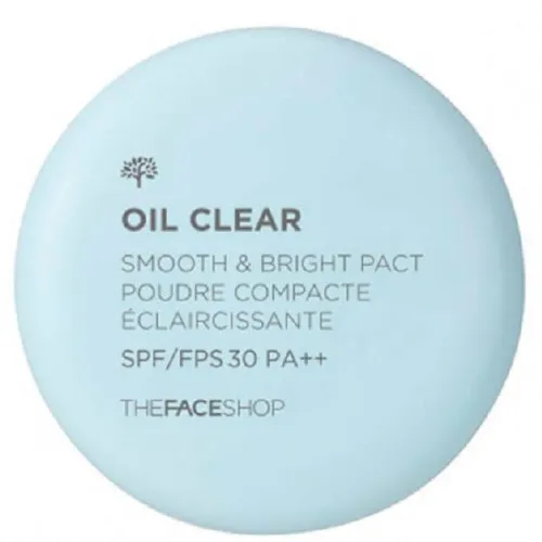 Матуюча пудра для гладкості та сяйва шкіри The Face Shop Oil Clear Smooth & Bright Pact SPF30 PA++, 6 г.