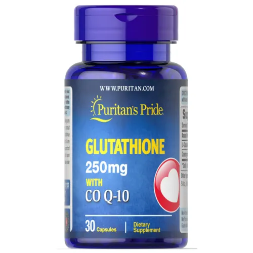 Глутатион Puritan’s Pride Glutathione With CO Q-10 с коэнзимом Q-10, 250 мг. и 100 мг.