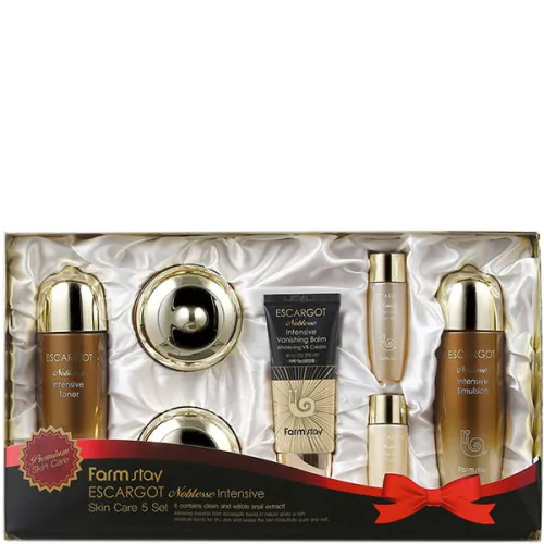 Набір для обличчя c екстрактом муцину королівського равлика FarmStay Escargot Noblesse Intensive Skin Care