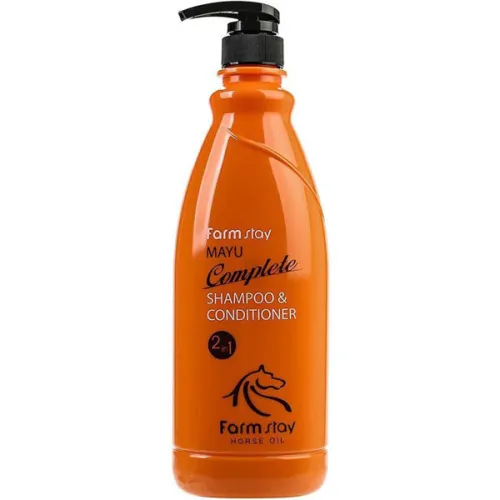 Шампунь-кондиціонер 2в1 FarmStay Mayu Complete Shampoo Conditioner з кінським жиром, 1000 мл.