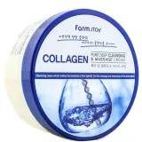 Очищуючий масажний крем для обличчя FarmStay Pure Deep Cleansing & Massage Cream Collagen з колагеном, 430 мл.