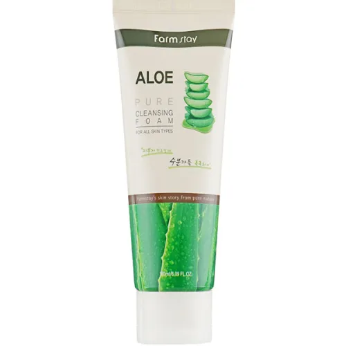 Пенка для умывания FarmStay Aloe Pure Cleansing Foam с экстрактом алоэ вера, 180 мл.