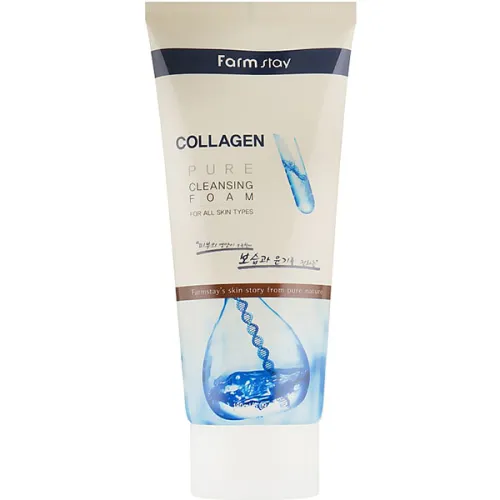 Пенка для умывания FarmStay Collagen Pure Cleansing Foam с коллагеном, 180 мл.