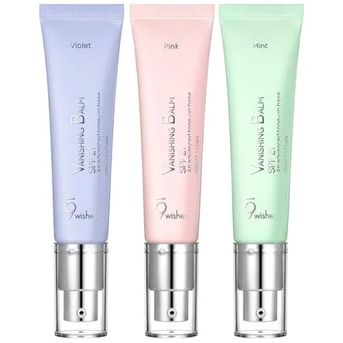 Коригуючий крем для обличчя 9 Wishes Vanishing Balm Tone Up SPF21 з сонцезахисним фактором, 30 мл.