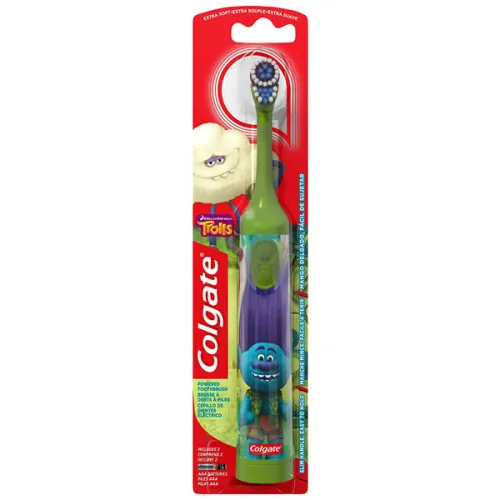 Детская электрическая зубная щетка «тролли» Colgate Kids Battery Powered Toothbrush Trolls Green