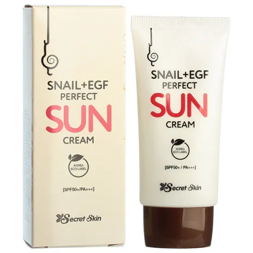 Сонцезахисний крем для обличчя Secret Skin Snail+EGF Perfect Sun Cream SPF50+ PA+++ з муцином равлика, 50 г.