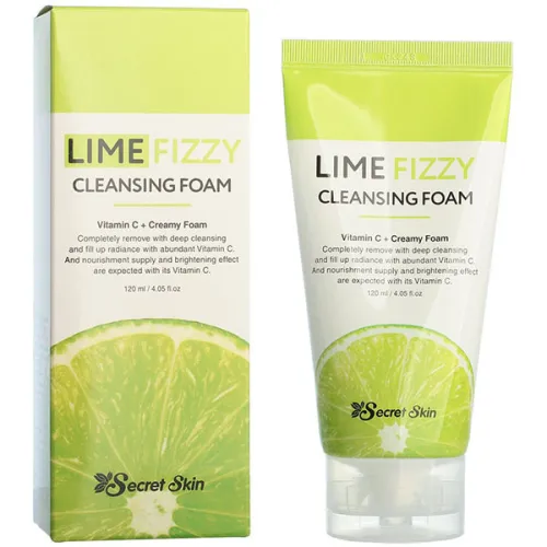 Пенка для умывания Secret Skin Lime Fizzy Cleansing Foam с экстрактом лайма и витамином C, 120 мл.