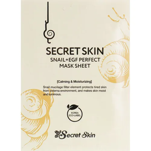 Маска для лица Secret Skin Snail+EGF Perfect Mask Sheet с муцином улитки, 20 г.