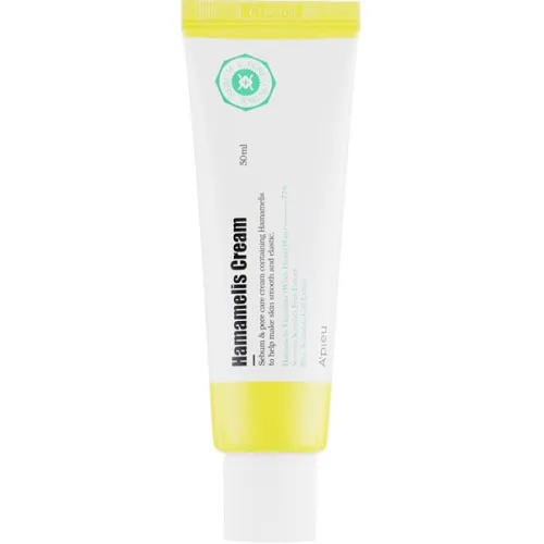 Крем для чувствительной и жирной кожи лица A’pieu Hamamelis Cream с экстрактом гамамелиса, 50 мл.