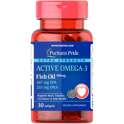 Рыбий жир Puritan’s Pride Extra Strength Active Omega-3 Fish Oil, 1410 мг.