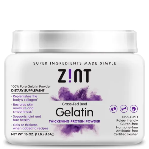 Желатин из говядины травяного откорма Zint Grass-Fed Beef Gelatin Thickening Protein Powder, 454 г.