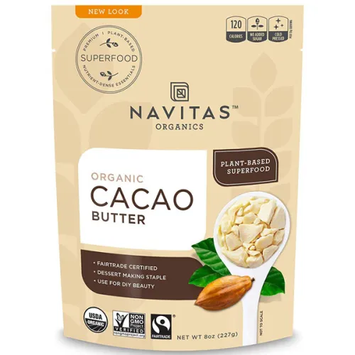 Органическое масло какао Navitas Organics Cacao Butter, 227 г.