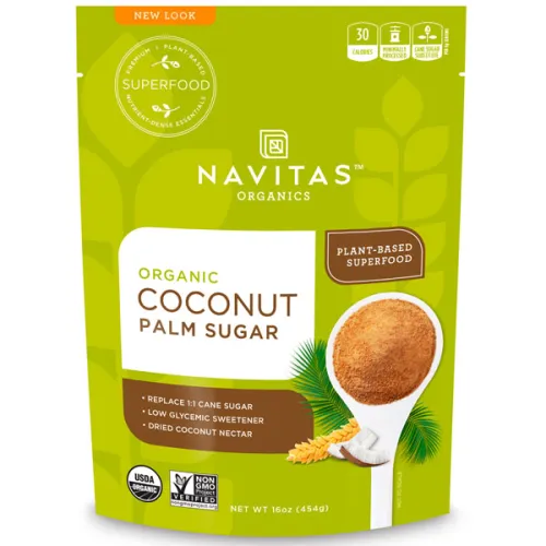 Органический кокосовый пальмовый сахар Navitas Organics Coconut Palm Sugar, 454 г.
