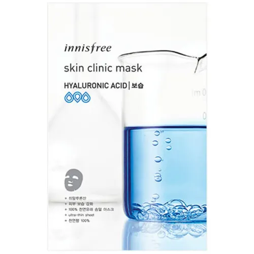 Тканинна маска Innisfree Skin Clinic Mask Hyaluronic Acid з гіалуроновою кислотою, 25 мл.