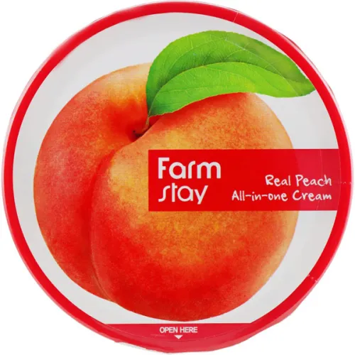 Універсальний живильний крем FarmStay Real Peach All-In-One Cream з екстрактом персика, 300 мл.