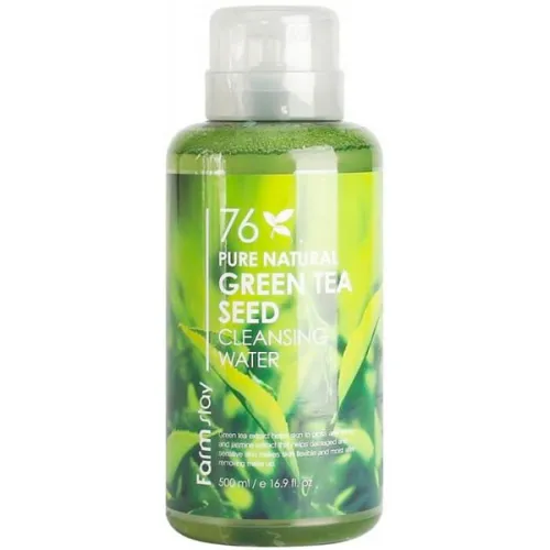 Очищаюча вода FarmStay Pure Natural Green Tea Seed Cleansing Water з екстрактом зеленого чаю, 500 мл.