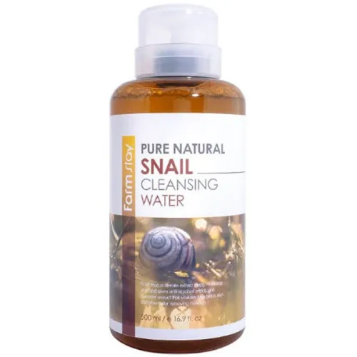 Очищаюча вода FarmStay Pure Natural Snail Cleansing Water з муцином равлика, 500 мл.