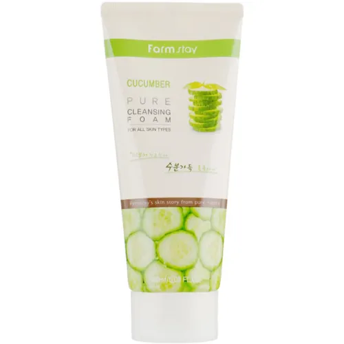 Пенка для умывания FarmStay Cucumber Pure Cleansing Foam с экстрактом огурца, 180 мл.