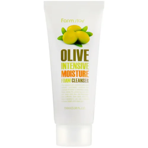 Интенсивно увлажняющая пенка для умывания FarmStay Olive Intensive Moisture Foam Cleanser с экстрактом оливы, 100 мл.