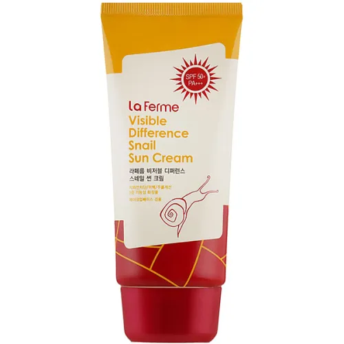 Сонцезахисний крем для обличчя FarmStay Visible Difference Snail Sun Cream SPF50 + PA +++ з муцином равлика, 70 г.