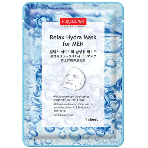 Зволожуюча тканинна маска для чоловіків Purederm Relax Hydra Mask For Men, 18 г.