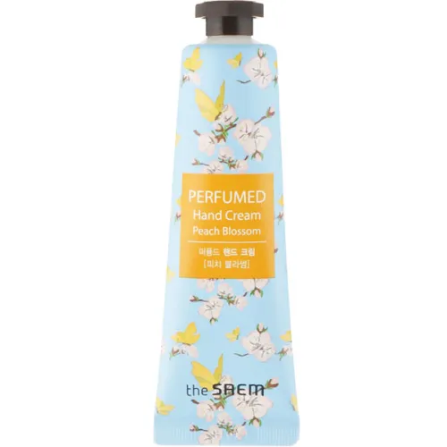 Парфюмированный крем-эссенция для рук The Saem Perfumed Hand Cream Peach Blossom с экстрактом цветов персика, 30 мл.
