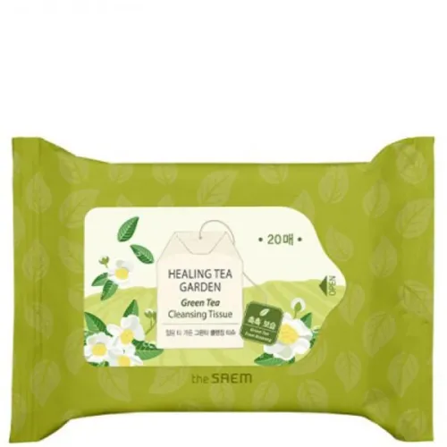 Очищающие салфетки The Saem Healing Tea Garden Green Tea Cleansing Tissue с экстрактом зеленого чая