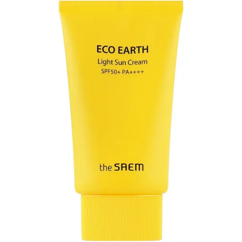 Легкий сонцезахисний крем для обличчя The Saem Eco Earth Power Light Sun Cream SPF50+ PA+++, 50 мл.