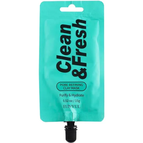 Глиняна маска для чищення пор Eunyul Clean & Fresh Pore Refining Clay Mask на основі зеленого чаю, 15 г.
