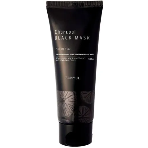 Маска для лица Eunyul Charcoal Black Mask Peel Off Type с древесным углем для чистки и сужения пор, 100 г.