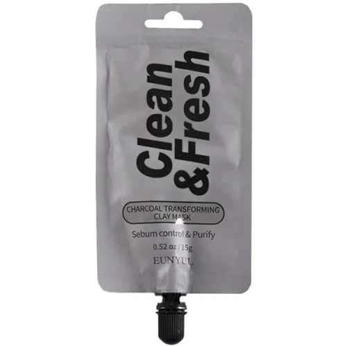Глиняна маска для обличчя Eunyul Clean & Fresh Charcoal Transforming Clay Mask з деревним вугіллям, 15 г.