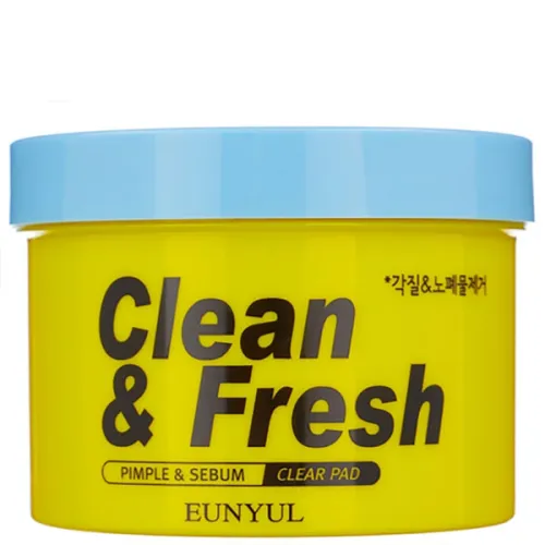 Очищаючі пади для обличчя Eunyul Clean & Fresh Pimple & Sebum Clear Pad з AHA та BHA кислотами