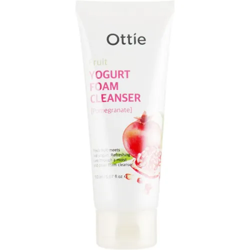 Очищувальна пінка для вмивання Ottie Fruits Yogurt Foam Cleanser Pomegranate з гранатовим йогуртом, 150 мл.