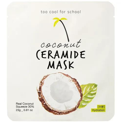 Тканинна маска для обличчя Too Cool For School Coconut Ceramide Mask з керамідами та кокосовою водою, 23 г.