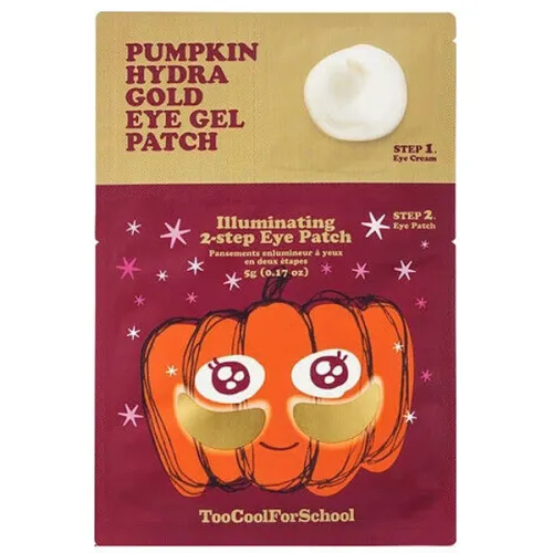 Двокрокові гідрогелеві патчі Too Cool For School Pumpkin Hydra Gold Eye Gel Patch з екстрактом гарбуза та колоїдним золотом