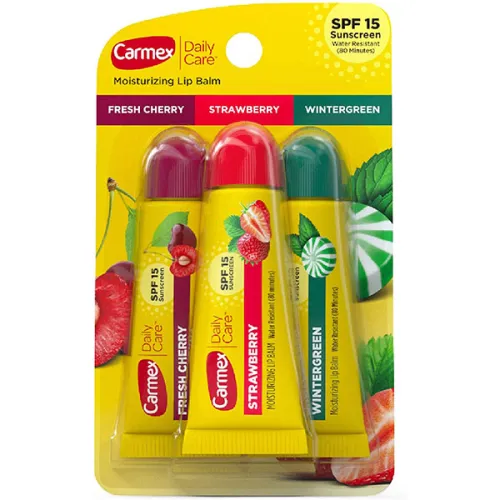 Набір бальзамів для губ Carmex Lip Balm SPF15 Cherry Strawberry Wintergreen Set, 3 шт. х 10 г.