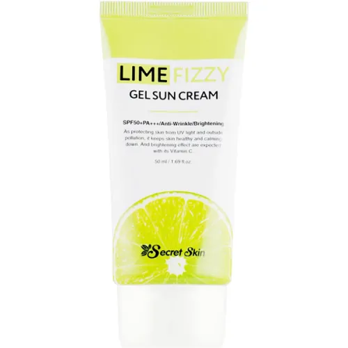 Сонцезахисний крем для обличчя Secret Skin Lime Fizzy Gel Sun Cream SPF50+ PA+++ з екстрактом лайма, 50 мл.