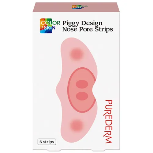 Очищающие полоски для носа «поросенок» Purederm Color!Skin Piggy Design Nose Pore Strips