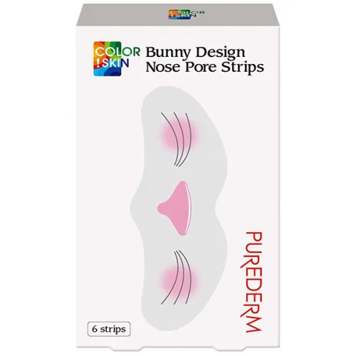 Очищающие полоски для носа «кролик» Purederm Color!Skin Bunny Design Nose Pore Strips