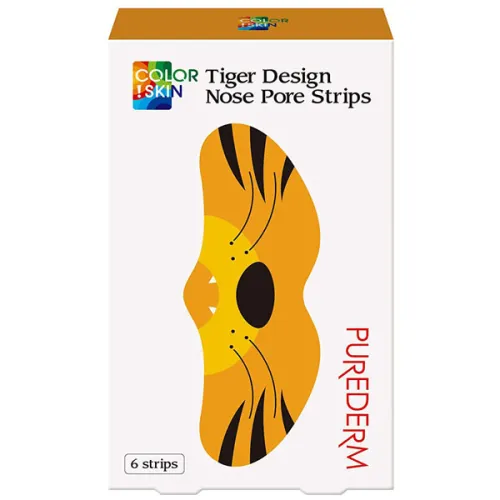 Очищающие полоски для носа «тигр» Purederm Color!Skin Tiger Design Nose Pore Strips